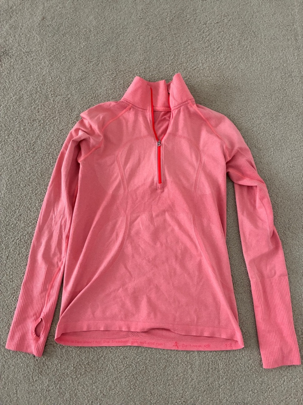 Lululemon Coral Pink Half-Zip Performance Top